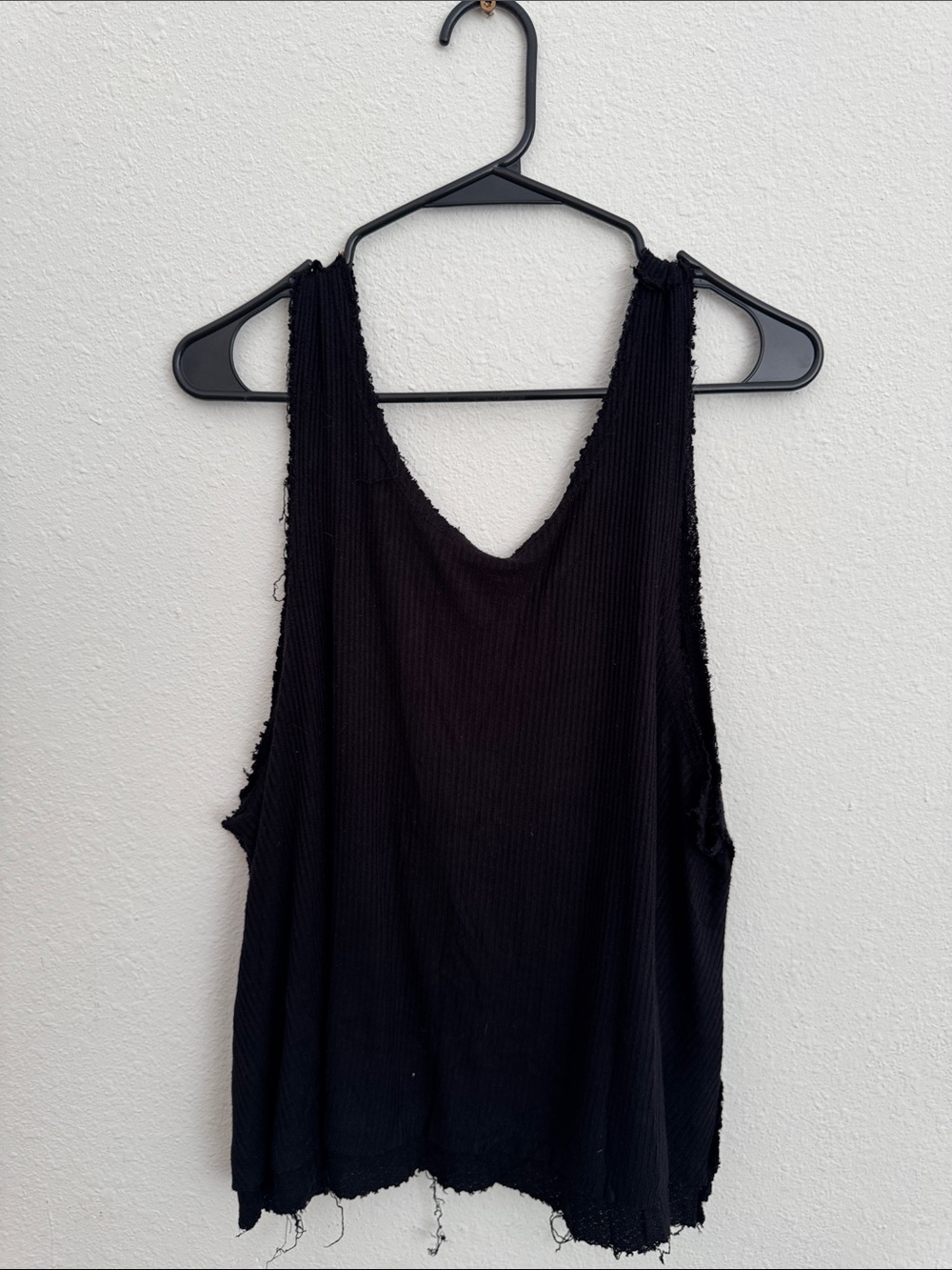 We The Free Black Ribbed Tank Top